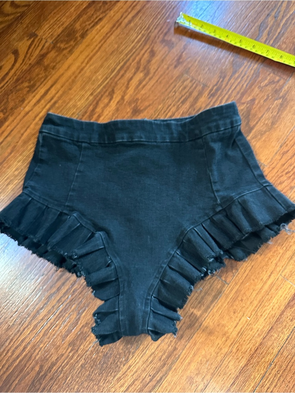 Akira Black No Sleep Ruffle Booty Shorts